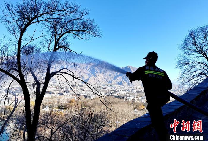 12月6日，布達(dá)拉宮消防救援大隊(duì)在布達(dá)拉宮山體林草區(qū)域開(kāi)展?jié)窕ぷ?。　劉?攝